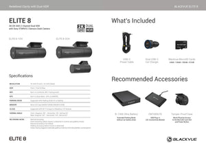 BlackVue ELITE 8 2CH Front + Rear 2K QHD Dash Cam