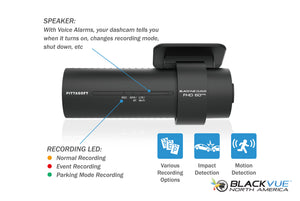 Features Include Voice Alerts, LED Status Indicators, and Parking Mode | BlackVue DR750X-1CH-PLUS Single Lens GPS WiFi Dash Cam | BlackVue North America