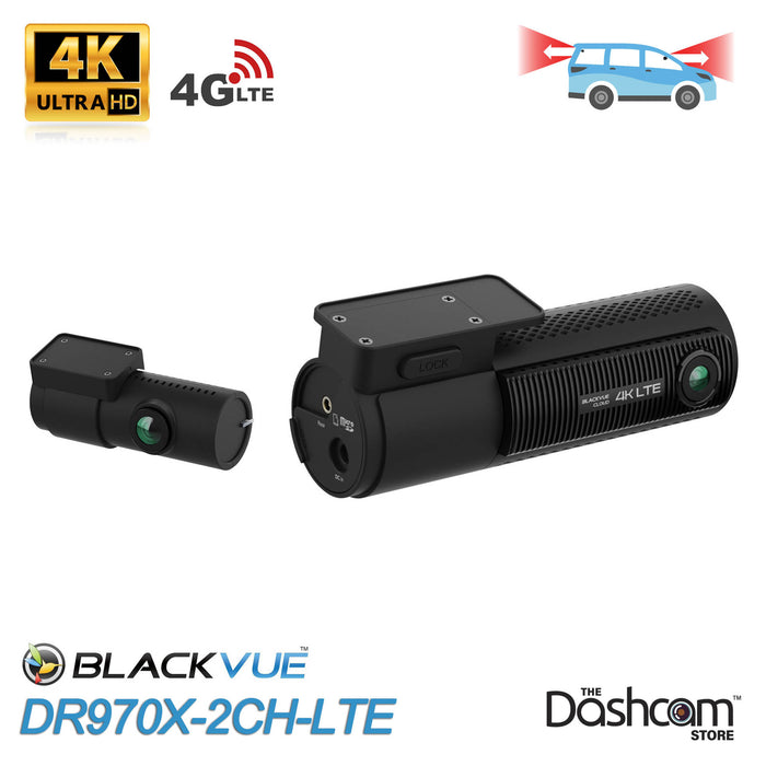 BlackVue DR970X-2CH LTE Dual Lens 4K GPS WiFi Dash Cam w/ Built-In 4G-LTE For Front/Rear